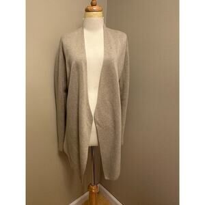 Eileen Fisher Angle Front Open Cardigan Minimalist Natural Sz Large